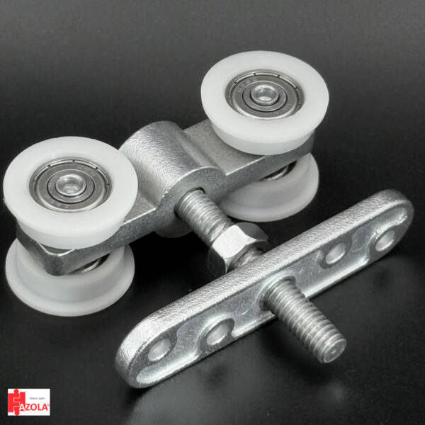 60Kg-Inox-Roldana Reta Dupla Suspensa Trilho 38-343 RI