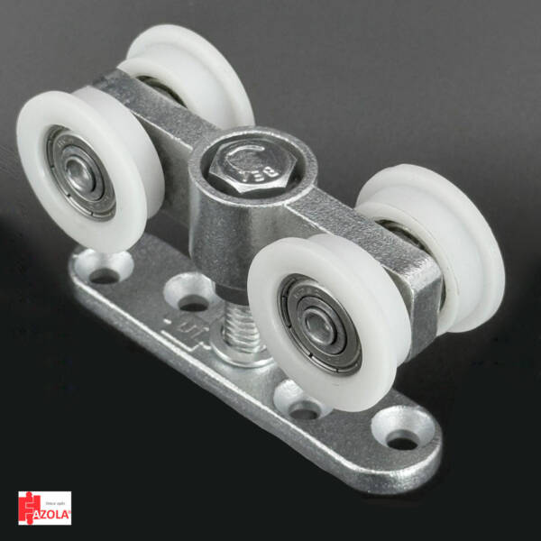 60Kg-Inox-Roldana Reta Dupla Suspensa Trilho 38-343 RI