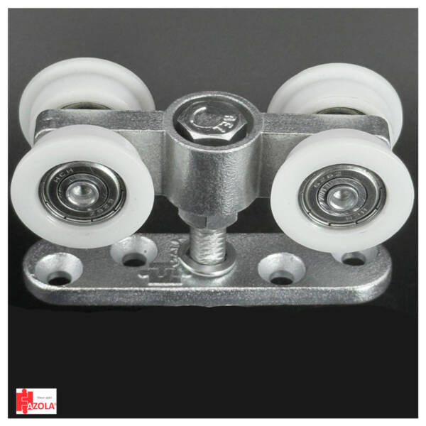 60Kg-Inox-Roldana Reta Dupla Suspensa Trilho 38-343 RI