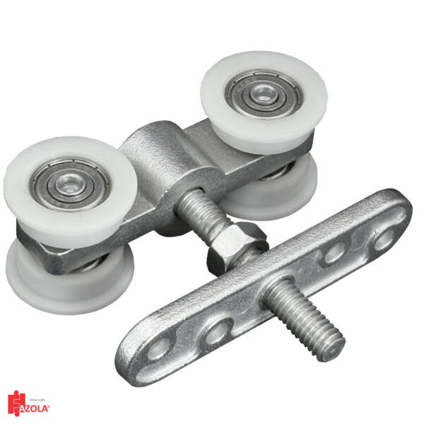 60Kg-Inox-Roldana Reta Dupla Suspensa Trilho 38-343 RI